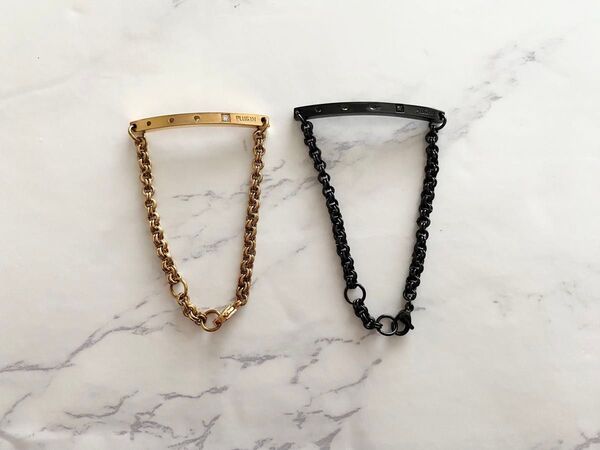 プラグイン ペアブレスレット ステンレス プレート サージカル 金属アレルギー アクセサリー ゴールド ペンダント ブレスレット