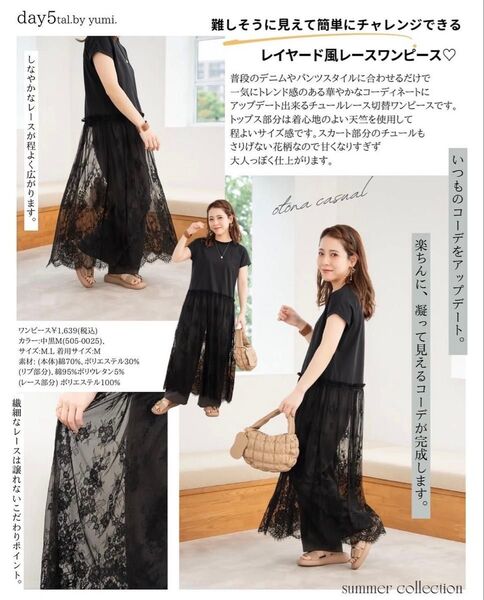 【新品未使用】しまむらtal.by yumi. ワンピース レース 黒