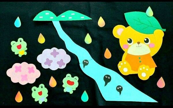 壁面飾り 6月 ~あめふりくまのこ~