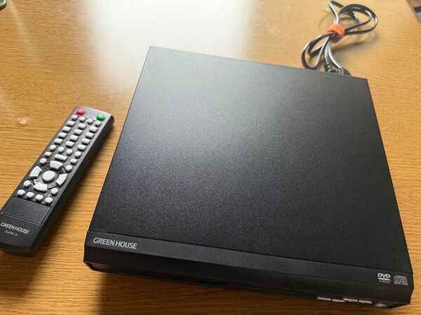 GREEN HOUSE DVDプレーヤー GH-DVP1G-BK リモコン付き