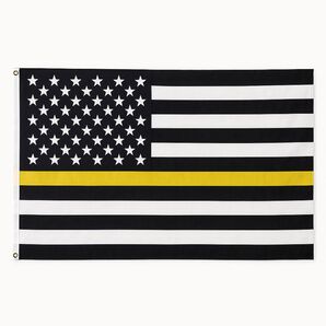 タペストリー Thin Yellow Line イエローライン アメリカン雑貨 フラッグ 旗 90×150