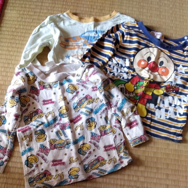 90サイズロンT3枚アンパンマン、BeBe、CHEROKEE
