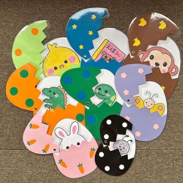 まあるいたまごペープサート8点