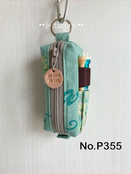 No.P355 ゴルフボールケース /ティーホルダー ポケット付き