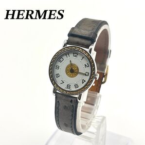HERMES エルメス セリエ クォーツ式 腕時計 電池式 ベルト正規品 金具社外品と正規品代え用あり レディース 白文字盤
