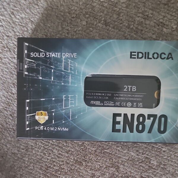 Ediloca EN870 SSD 2TB PCIe 4.0 NVMe M.2 2280 PS5動作確認済み EN870 SSD
