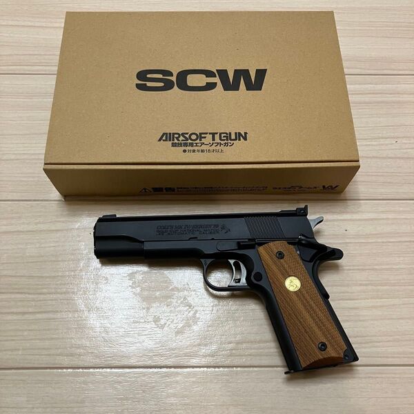 WA SCW ウエスタンアームズ コルト ゴールドカップ ナショナルマッチ ヘレッツ木製グリップ ガスブローバック M1911