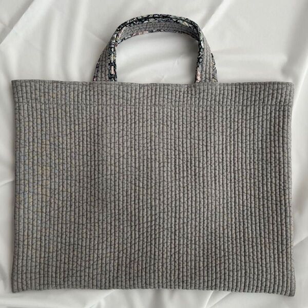 ハンドメイド ヌビバック リバティ ストロベリーシーフ レッスンバック グレー