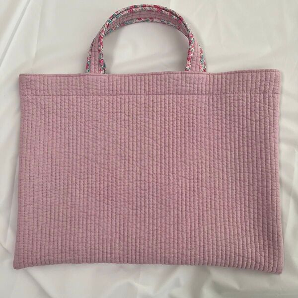 ハンドメイド ヌビバック リバティ Ashtead アシュテッド 苺柄レッスンバック ピンク(ライラックピンク)