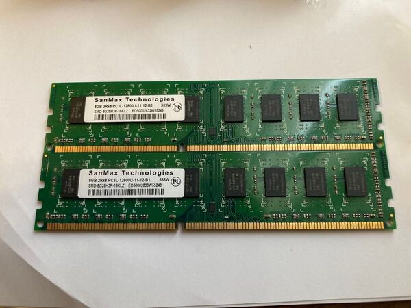 DDR3 8GB 2枚 pc3l-12800u サンマックス ゲーミングPC メモリ 自作PC パソコン 部品 改造