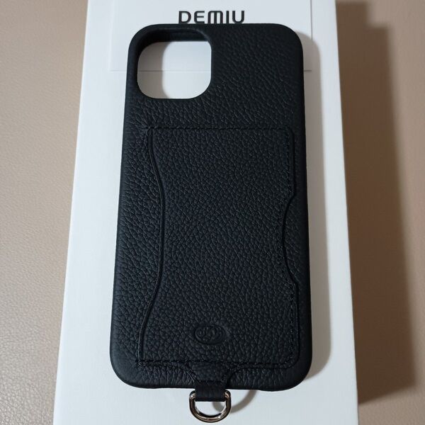 DEMIU デミュウ カスタムハードケース iPhone14 iphone16e 兼用可 高級 レザー カバー 牛革 ブラック