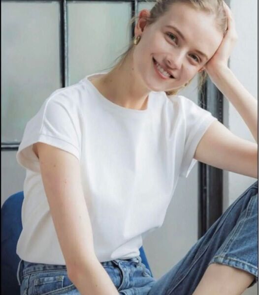 coca フレンチスリーブクルーネックTシャツ カーキ L