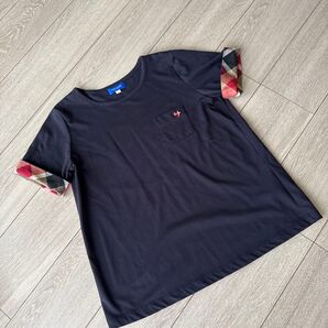 クレストブリッジ BLUE LABEL /チェック柄袖 Tシャツ 38/ハート