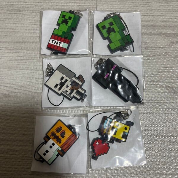 マインクラフト わくわくくじ つながるラバーストラップ 6点セット