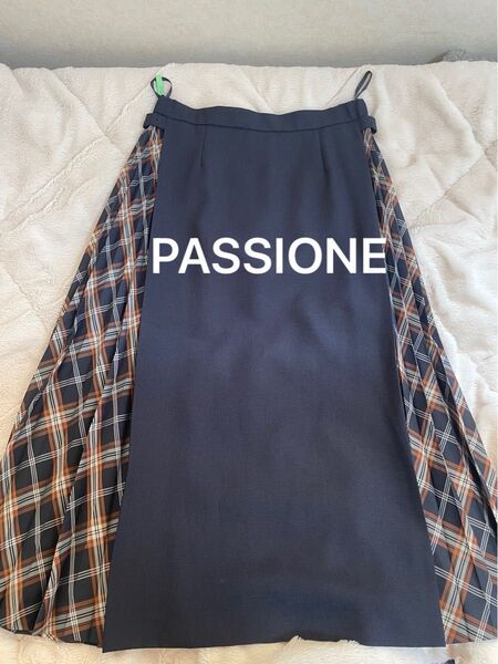 PASSIONE パシオーネ チェック スカート ネイビー 台形スカート 40