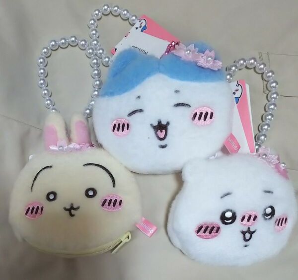 ちいかわ MINISO おかおポーチ サクラコレクション 小銭入れ ハチワレ うさぎ さくら ほわほわ 桜 誕生日 マスコット 蜂