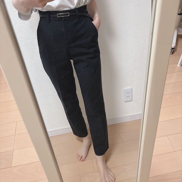 H&M ハイウエスト テーパードパンツ スラックス