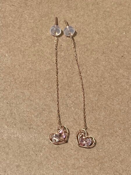 サマンサティアラ K10ハートモチーフ アメリカンピアス ピンクゴールSamantha Tiara