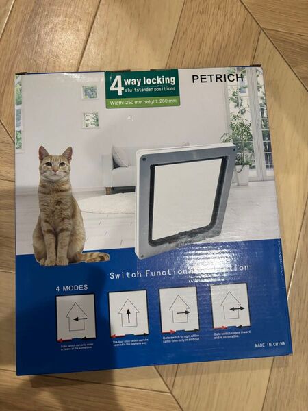 Ycozy ペットドア 猫 超薄型 外寸28×25cm お勧め最大戸の厚さ2.0cm 猫 出入り口 小型犬用 ドア 猫扉
