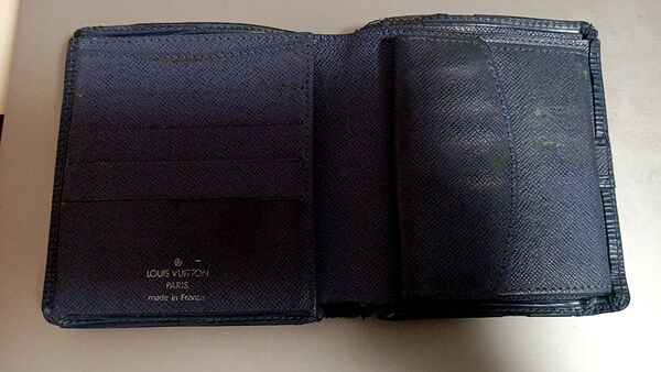 ルイヴィトン LOUIS VUITTON 二つ折り財布 2つ折り財布 ネイビー 小銭入れ カード入れ 札入れ