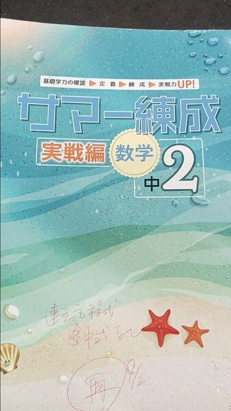 サマー錬成 数学 問題集 中2 中学生 解答なし 書き込みあり