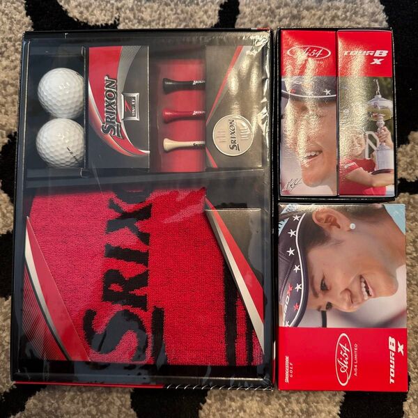 新品 未使用 ゴルフボール 綿タオル マーカー ウッドティ まとめて セット SRIXON Tour B 宮里藍 限定