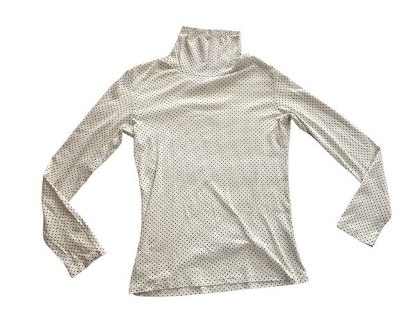 美品 ユニクロ UNIQLO タートルネック ドット Lサイズ 薄手 カットソー 長袖 長袖Tシャツ トップス ハイネック