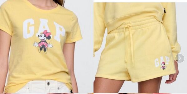 GAP ミニーマウス コラボ TシャツS ショートパンツ XS イエロー レディース