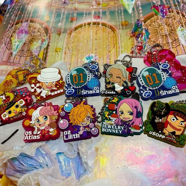 ワンピース ラバーマスコットキーホルダー 8個セット