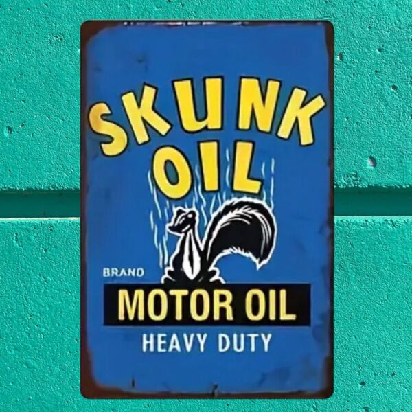 K288 ブリキ看板 SKUNK OIL アメリカンインテリア アメリカン雑貨 アメリカ雑貨 ガレージ ウォールデコレーション