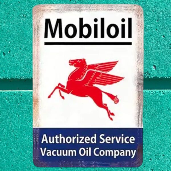 K364 ブリキ看板 Mobiloil インテリア ガレージ アメリカン 雑貨 壁飾り 壁掛けプレート 看板