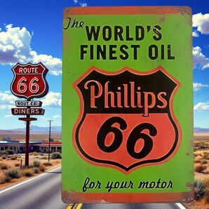 K164 ブリキ看板 Phillips66 アメリカン雑貨 アメリカンインテリア ウォールデコレーション ガレージ