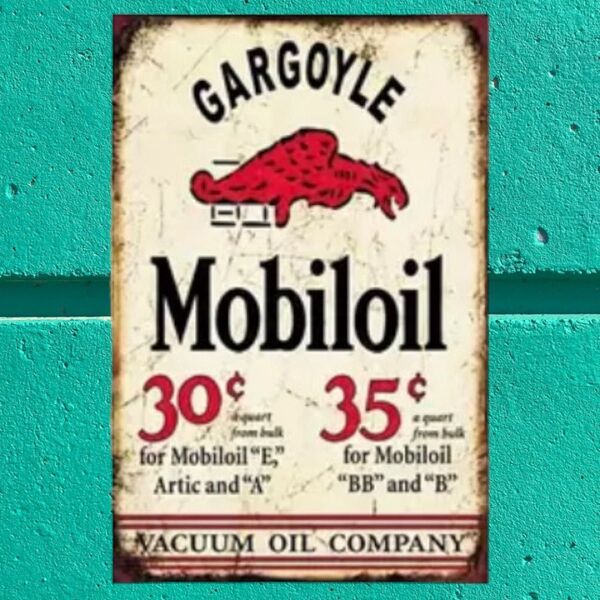 K268 ブリキ看板 Mobiloil アメリカン雑貨 アメリカンインテリア ウォールデコレーション ガレージ