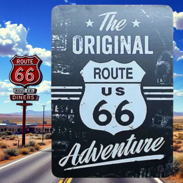 K391 ブリキ看板 ROUTE66 The ORIGINAL アンティーク インテリア ウォールデコレーション