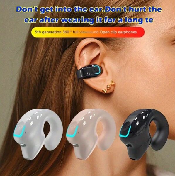 ワイヤレス クリップヘッドフォン Bluetooth 耳掛け型 黒 値下げ不可(即ブロック)