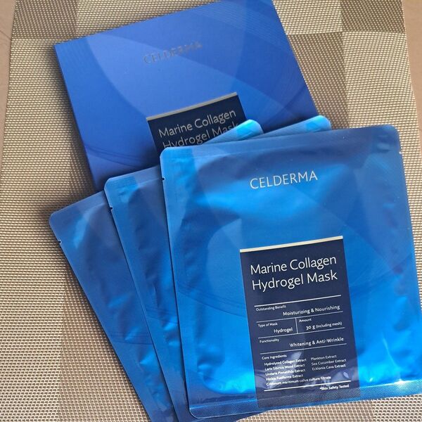 未使用 CELDERMA (セルデルマ) マリンコラーゲン ハイドロゲルマスク 30ml×3枚 [ 高配合 ナイアシンアミド