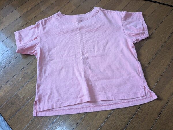 中古 130サイズ トップス ユニクロ 綿100% 半袖 Tシャツ 女の子 シンプル クーポン 無地 半袖Tシャツ