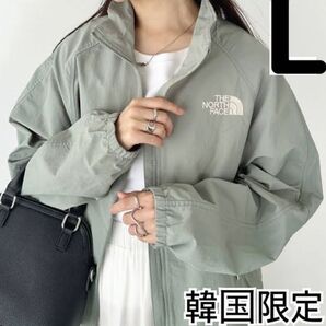 ノースフェイス オレマ ロゴ フードジャケット アボカドL