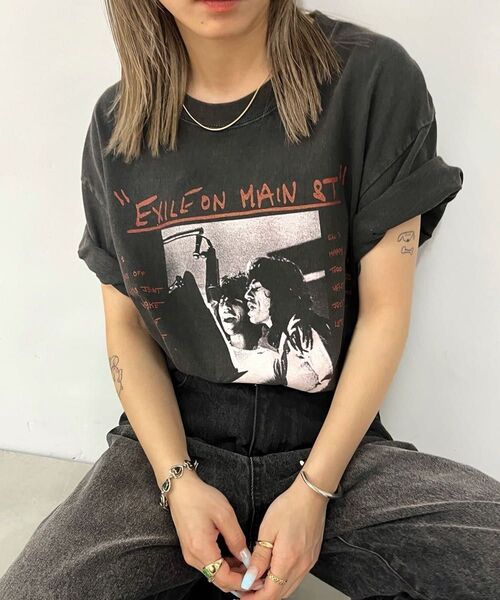 WHO’SWHOgallery ヴィンテージライクROCK TEE グレー系その他2 プリントtシャツ トップス 半袖 カットソー