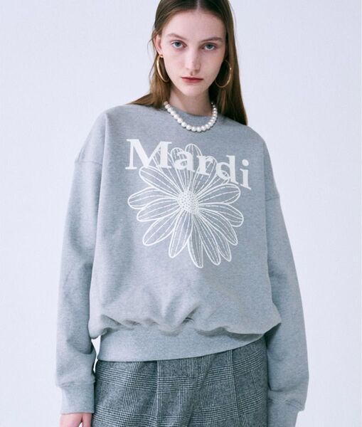 Mardi Mercredi スウェット グレー ホワイト SWEATSHIRT FLOWERMARDI マルディ メクルディ