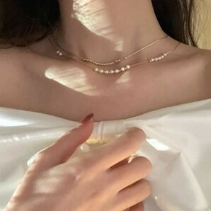 LAC-VERT ゴールドダブルパールネックレス ゴールド ネックレス アクセサリー パール レディース