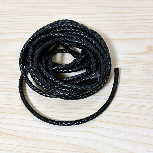 EXDUCT レザー 6mm 5m 黒 ハンドメイド 手芸 パーツ アクセサリー