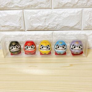 達磨置物 ミニ だるまさん 陶器置物 5色 5個セット 約4×5cm
