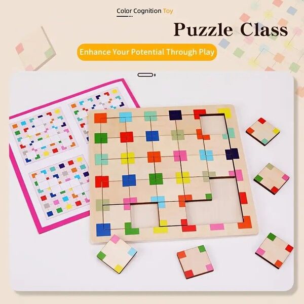 木製パズル カラーキャプチャーモンテッソーリ知育玩具療育 幼児学習 指先トレーニング お年寄りの方など