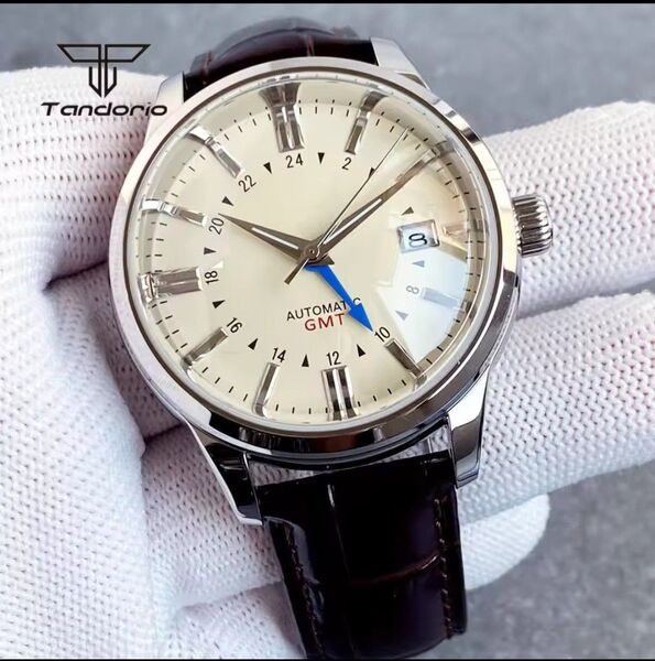 (未使用)タンドリオ ノーロゴ ダブルドームサファイア GMT NH34 高品質 1台のみ サービス品有り