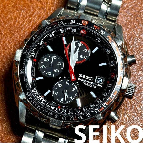 A29 希少 稼動品 SEIKO chronograph TITANIUM