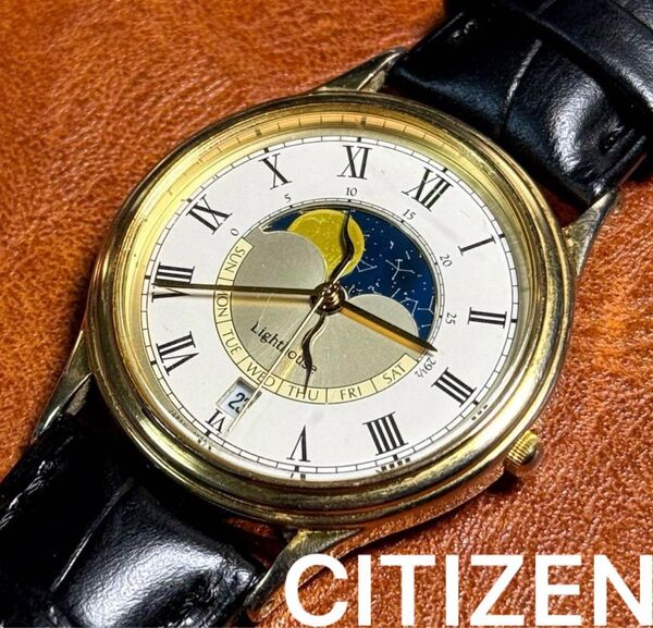 A8 激レア! 稼働品 CITIZEN Light house ムーンフェイズ クォーツ