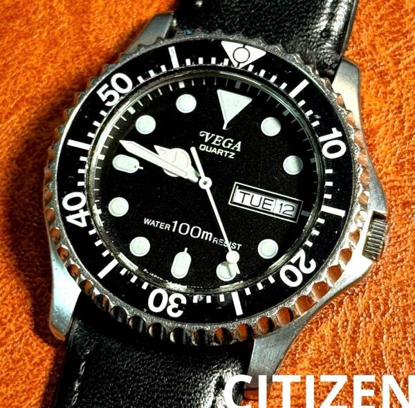A46 希少 稼動品 CITIZEN VEGA ダイバーズ腕時計 80年代