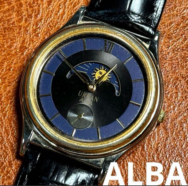 A171希少稼動品 SEIKO ALBA サンムーンフェイズ90年代ヴィンテージ