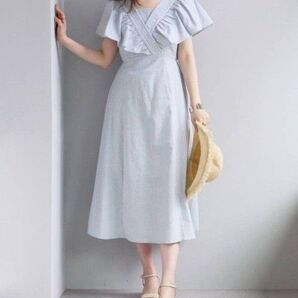 【新品タグ付き】ギャザーフリル 大人 ガーリーワンピース 2022SS natural couture ナチュラルクチュール